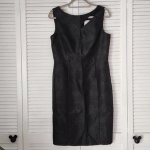 White House Black Market Sleeveless Cutout Detail Black Textured Dress